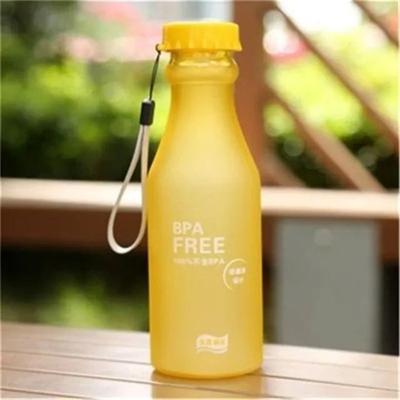 Uplifted Finds 550ML BPA Free Leak Proof Plastic Water Bottle 1 Pc yellow
