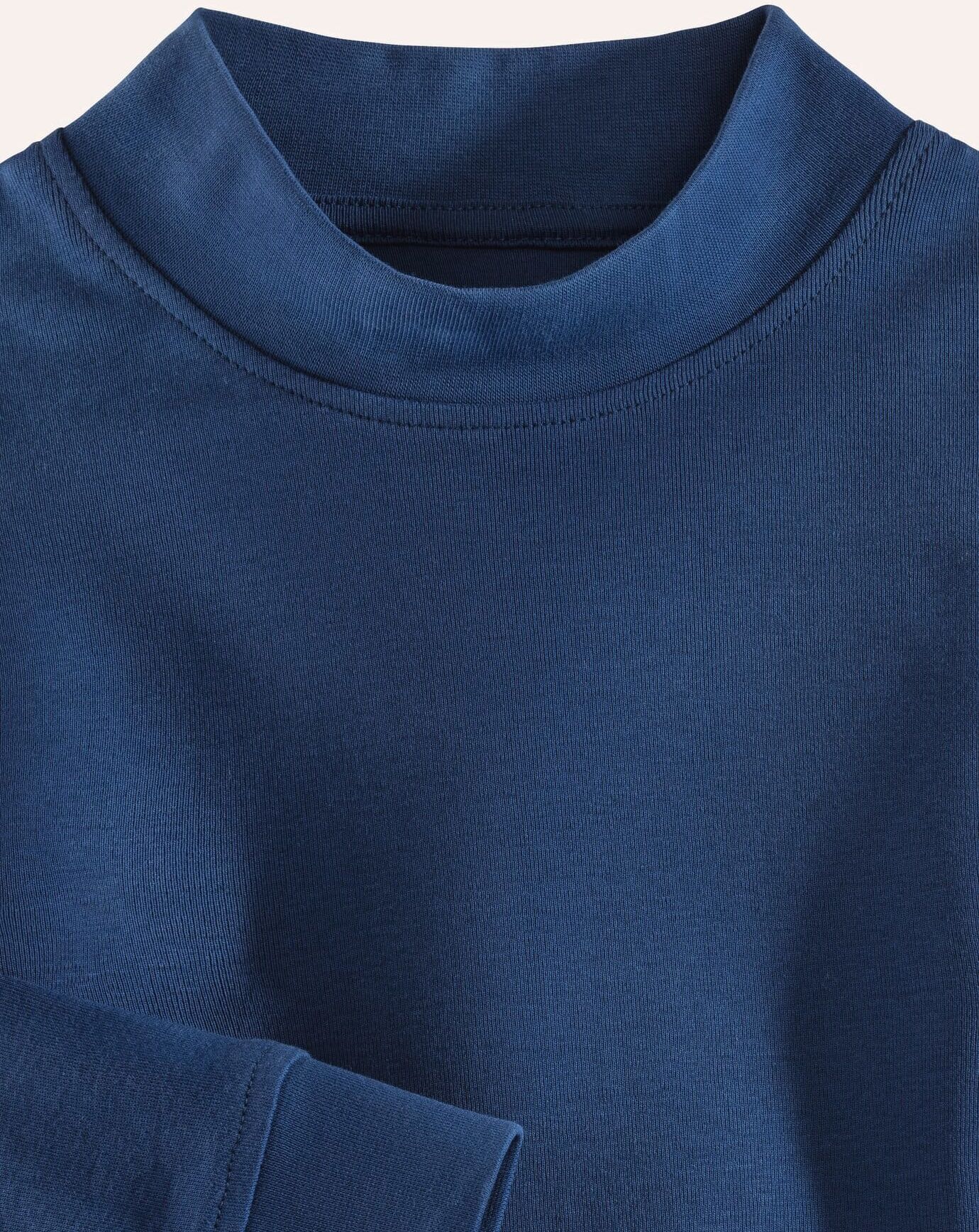 Walbusch Langarm-Shirt Stehkragen, , Farbe Blau, 50, reine Baumwolle angenehm weicher Griff Herren