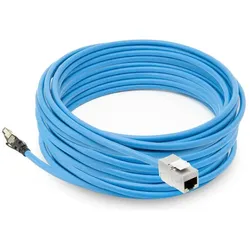 ACT Blue 40 meters S/FTP CAT6A B2ca PoE++ 100W solid prefab installation cable, RJ45 male û female (S/FTP, CAT6a, 40 m), Netzwerkkabel