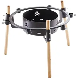 Haba Feuerstelle verstellbar & transportabel 50 cm Schwarz Metall - Abnehmbare Beine, 6 Halterungen, Leicht zu reinigen