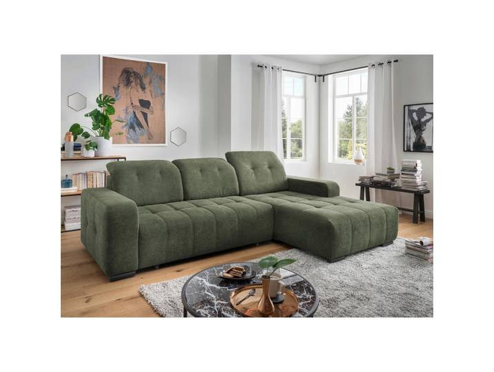 Livetastic Ecksofa Vicari, Dunkelgrün, Metall, Uni, Ottomane rechts, L-Form, 292x185 cm, Made in EU, USB-Anschluss, elektrischer Sitzvorzug, USB-C-Anschluss, Wohnzimmer, Sofas & Couches, Wohnlandschaften, Ecksofas