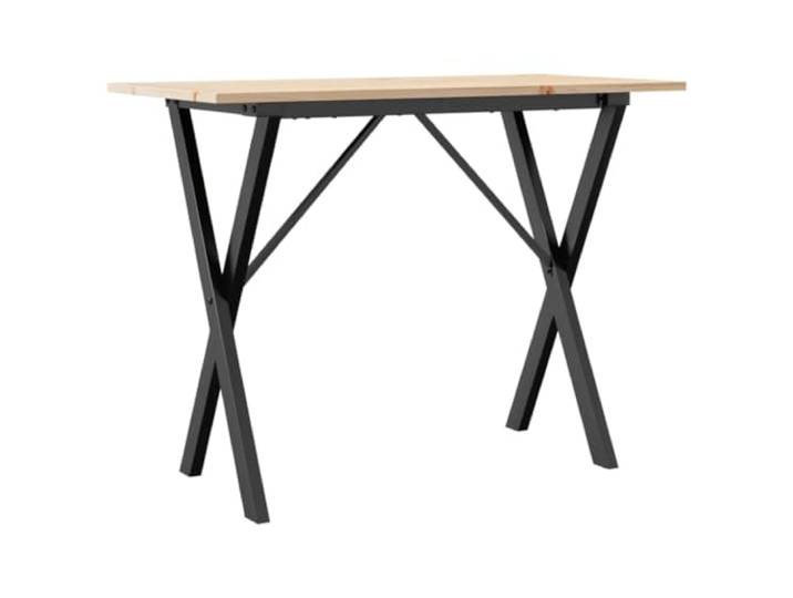 Makastle Esstisch X-Gestell 100x50x75 cm Massivholz Kiefer und Stahl