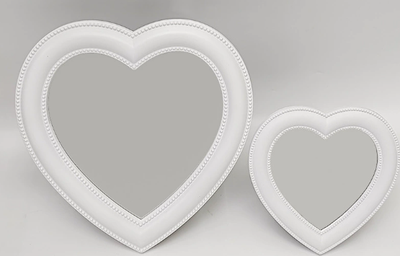 Inspire Daily Merch Cute Heart Shaped Cosmetic Mirror, Elegant Wall Decor For Girls, Gift For Women, Bedroom Living Room Mirror red