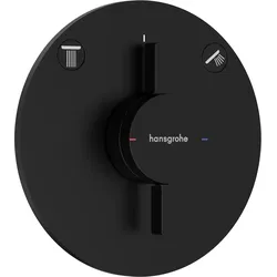 hansgrohe DuoTurn S Mischer, Unterputz, 2 Verbraucher, 2 Funktionen, runde Rosette, 75418670, Farbe: Mattschwarz