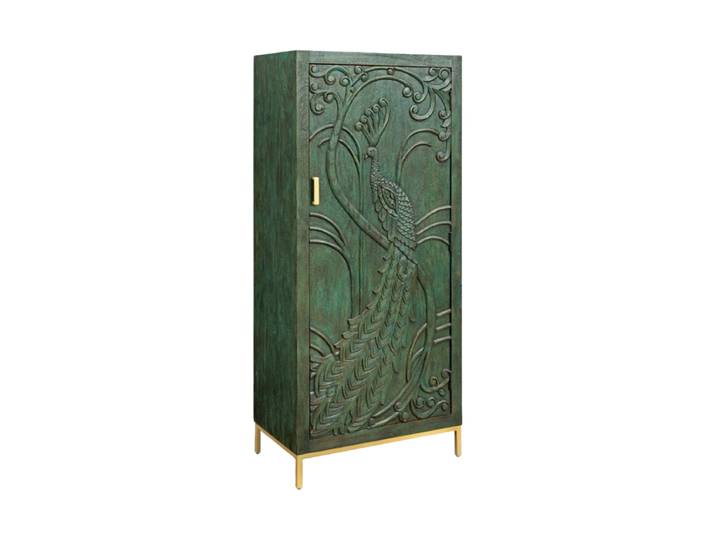 Handgefertigtes Massivholz Design Highboard „Lord“ Mangoholz Grün, Gold Invicta Interiors