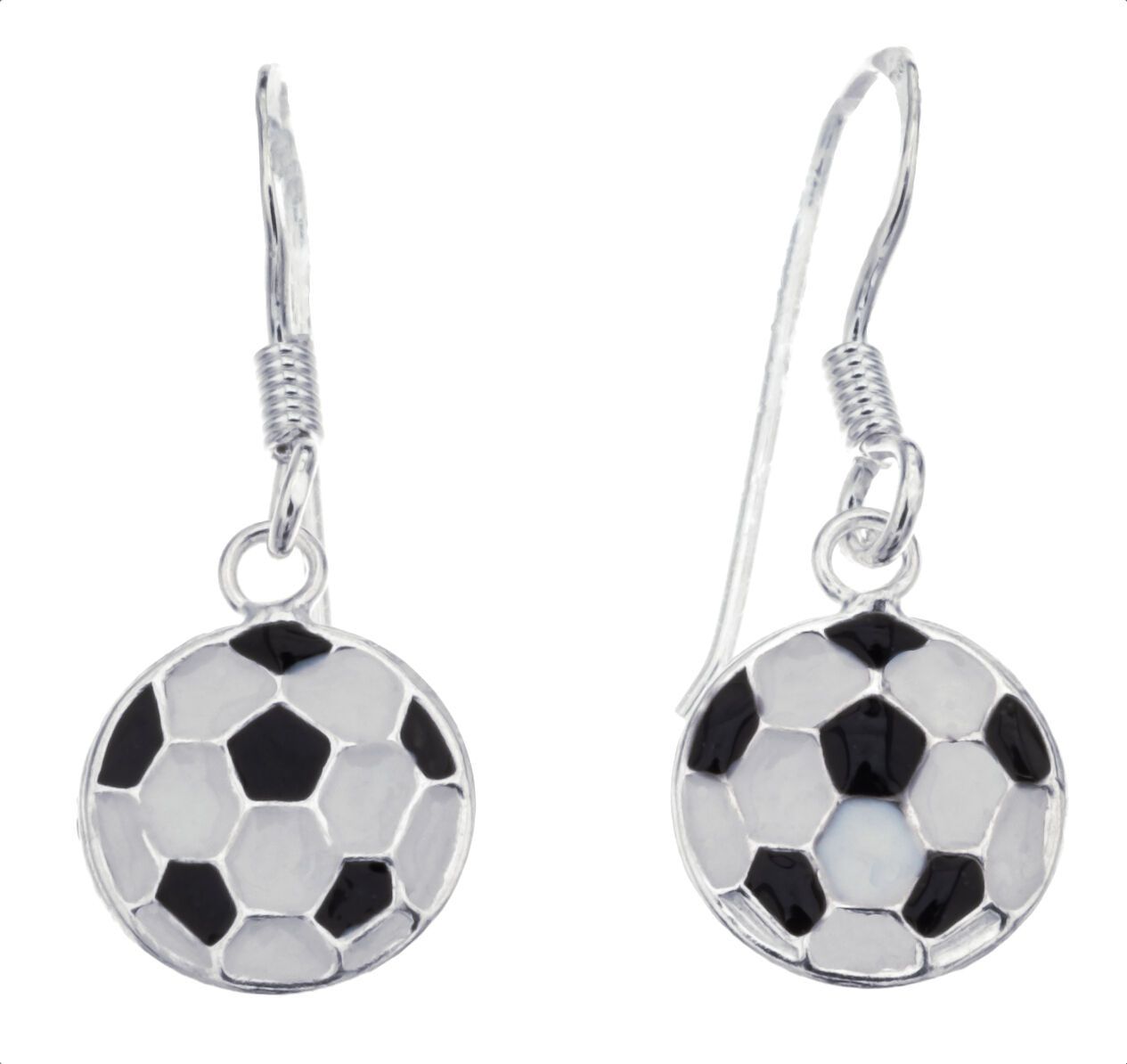 Silver Bar fotboll hängande örhängen 24 mm 66