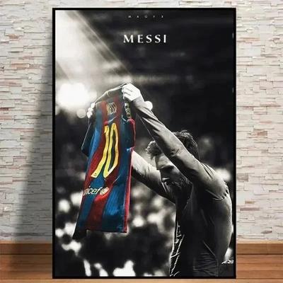 Inspired Living Lionel Messi Vintage Canvas Wall Art Poster For Soccer Room Decor 20x30cm