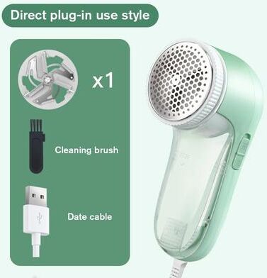 GlowBake Electric Household Clothing Lint Remover, Fabric Shaver For Cleaning Cat Hair Home Clothes Defuzzer Tool With Blade Mes green Headx1