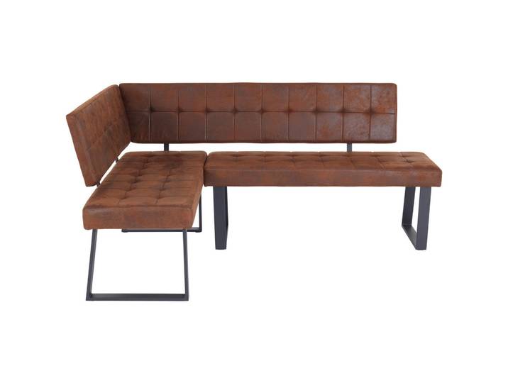 Livetastic Eckbank, Braun, Metall, 3-Sitzer, nur wie online abgebildet bestellbar, 134x185 cm, Esszimmer, Bänke, Eckbänke