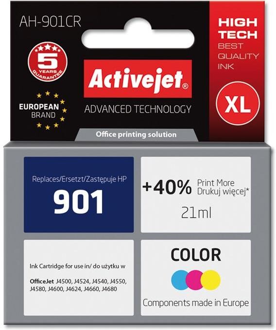 Cartucho de tinta compatible HP 901 (tricolor) - ACTIVEJET