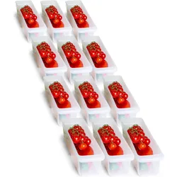 Novaliv 12x Kühlschrank Organizer 30,5 x 7,5 x 8 cm BPA-frei Ordnung Made in Germany Leicht Reinigen Lebensmittelecht Aufbewahrung für Küche Haushalt Spühlmaschinenfest Ordnungssystem Kühlschrank