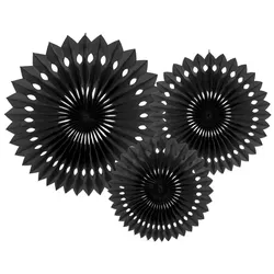 150x Dekorative Rosetten, Schwarz, 20-30cm