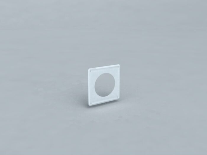 Bertrams Polyline LAS Wandblende 41WG110 DN 110/160, geschlossen mit Stutzen, innen, weiß