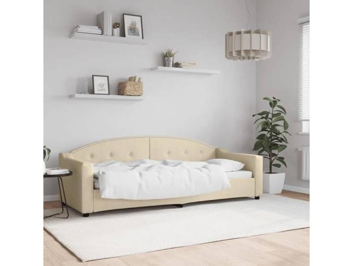 LEMON*Lit journée/Structure de lit - 1 Personnes lit d'appoint crème 80x200 cm tissu SOLOMON 7693762 Août