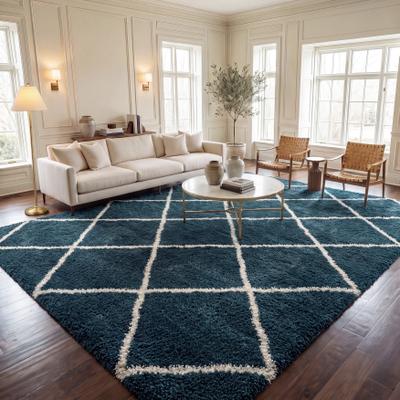SAFAVIEH Hudson Shag Estella Diamond Trellis 2-inch Thick Rug
