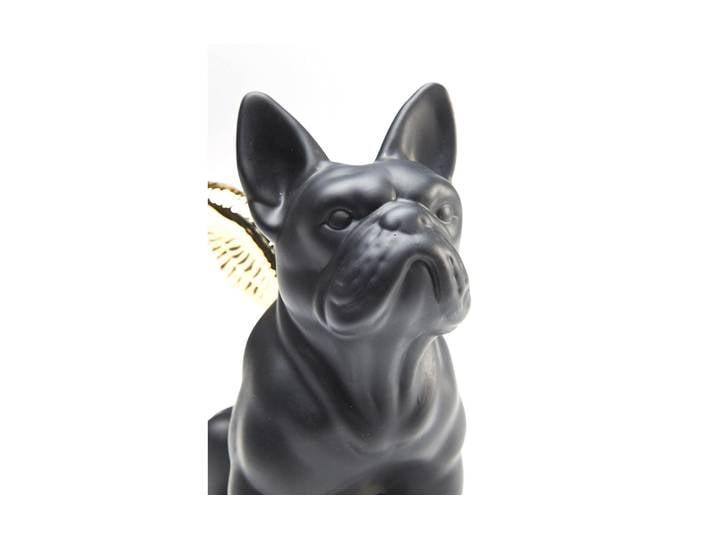 Dekofigur KARE DESIGN Sitting Angel Dog G , schwarz (goldfarben, schwarz), Steingut, Dekofiguren, Dekofigur