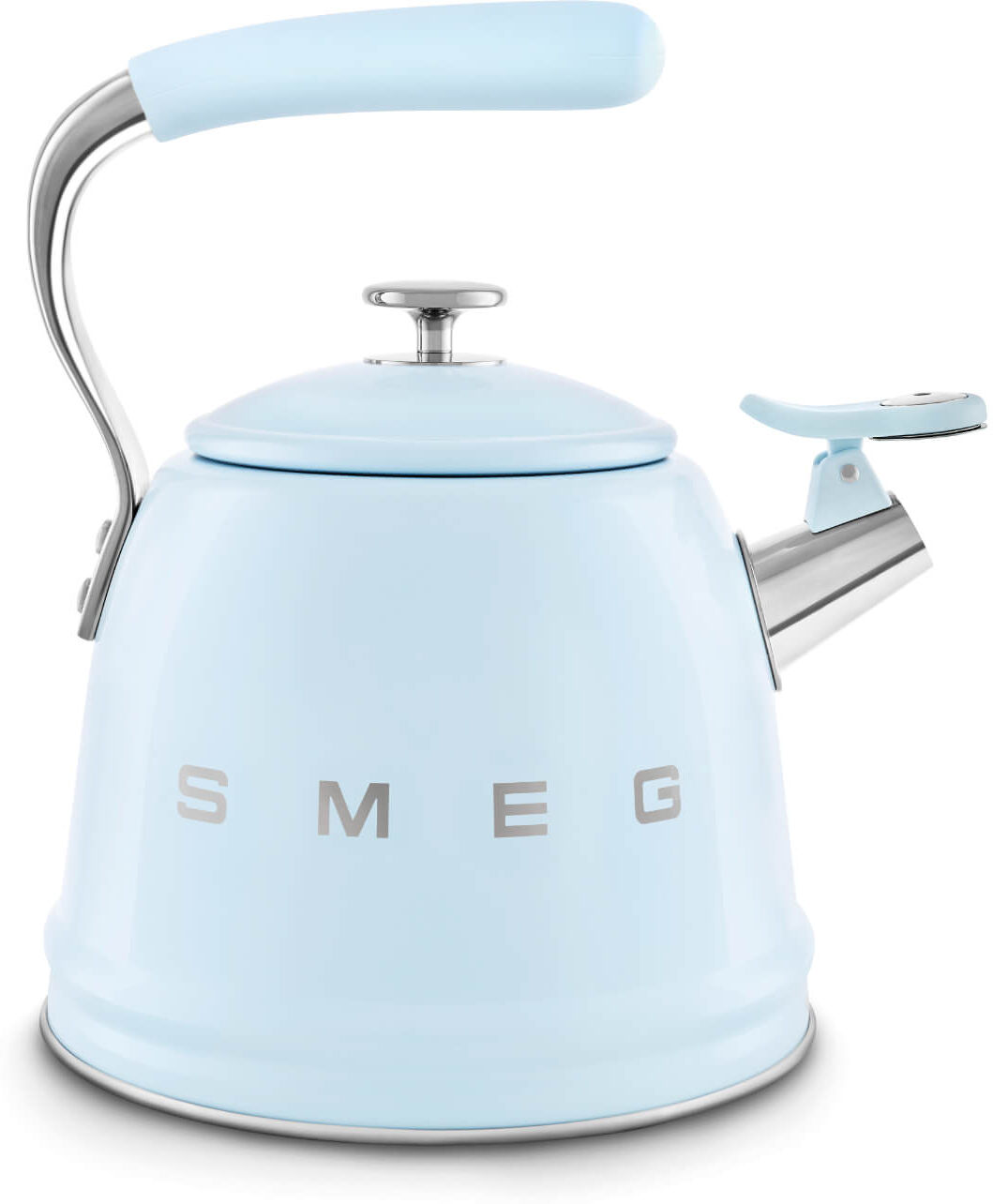 Smeg 50's Retro Style WKF01 Whistling Stove Top Kettle - Pastel Blue