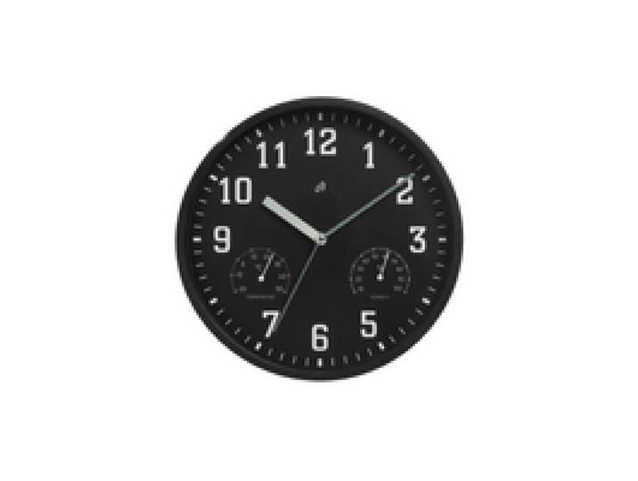 AURIOL® Horloge murale avec thermomètre et hygromètre (Noir)