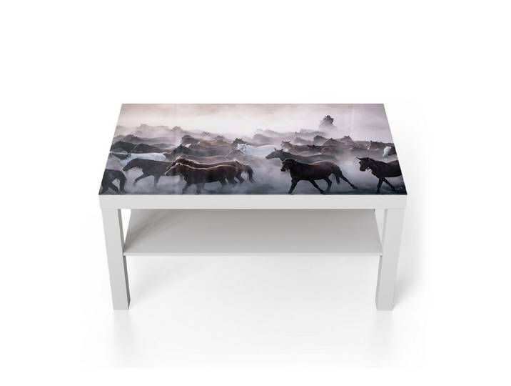 DEQORI Couchtisch 'Sturm der Wildnis', Glas Beistelltisch Glastisch modern