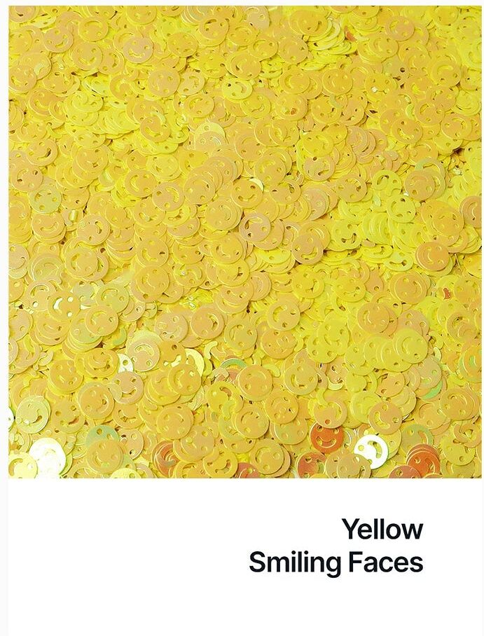 Hemway Shaped Ultra Sparkle Glitter   Smiling Face   Cosmetic, Festival, Crafts - Yellow - Shaped 50g