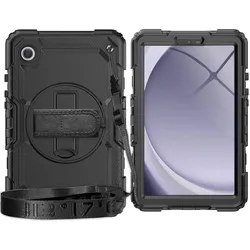 Lobwerk 4in1 Hülle mit Trageschleife für Samsung Galaxy Tab A9 2023 X110 X115 X117 8.7 Zoll Outdoor Cover Schutz + Ständer