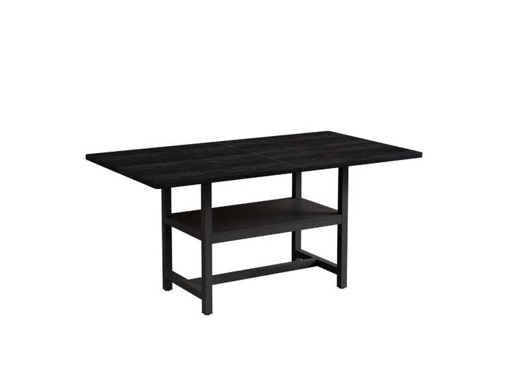 Oxeza Esstisch Schwarz mit multifunktionalem Ablagefach 160/90/76 cm, Holz, Mode, Rechteckig,Rechteckig, 160x76x90 cm, Esszimmer, Esstische