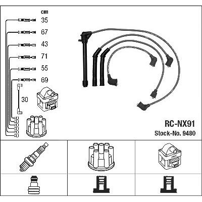 Ngk Zündleitungssatz [Hersteller-Nr. 9480] für Nissan