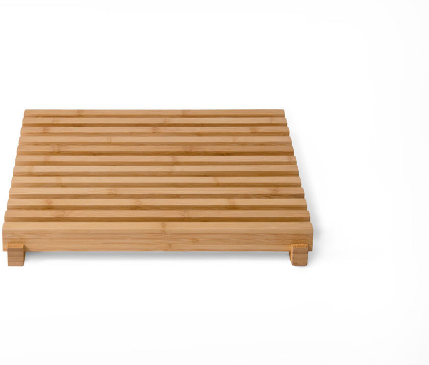 Ebern Designs Belinda Solid Wood Shower mat Brown 38cm W