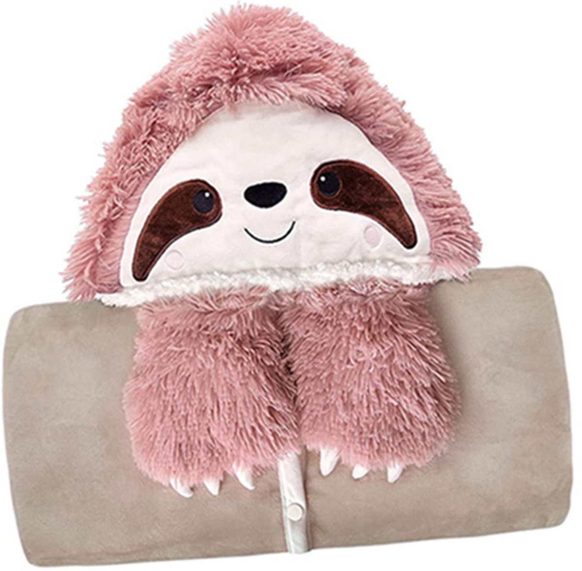 Comfy Deken Pluche Zachte Hooded Wol Deken Roze Sloth voor volwassenen