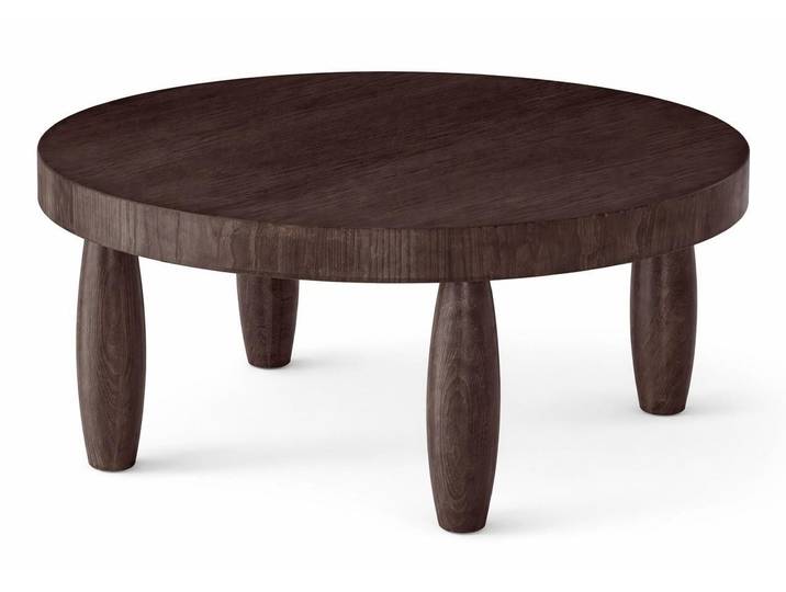 JVmoebel Couchtisch Mittlerer Tisch Braun Moderner Stil Holzplatte Holzbeine Runder Tisch, Made in Europa