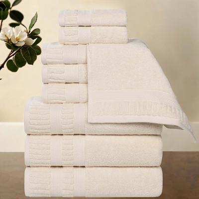 Superior Venice Zero Twist Cotton Medium Weight Absorbent 9 Piece Towel Set