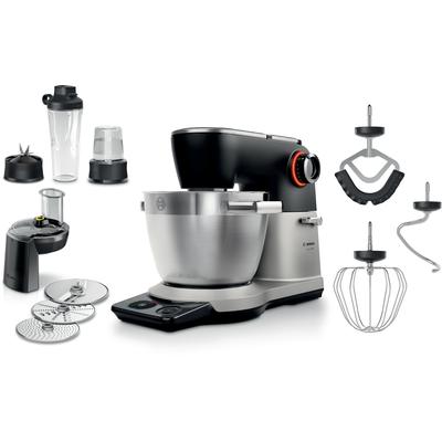 BOSCH Küchenmaschine "Serie 8, MUMS8ZS22, XL 6 L Edelstahlschüssel, Waage", schwarz (edelstahl), B:22,3cm H:33,9cm T:45,7cm, Küchenmaschinen, ToGo Mix-/ Trinkbecher, Timer, Vollmetallgehäuse, Durchlaufschnitzler, Küchenmaschine, Topseller
