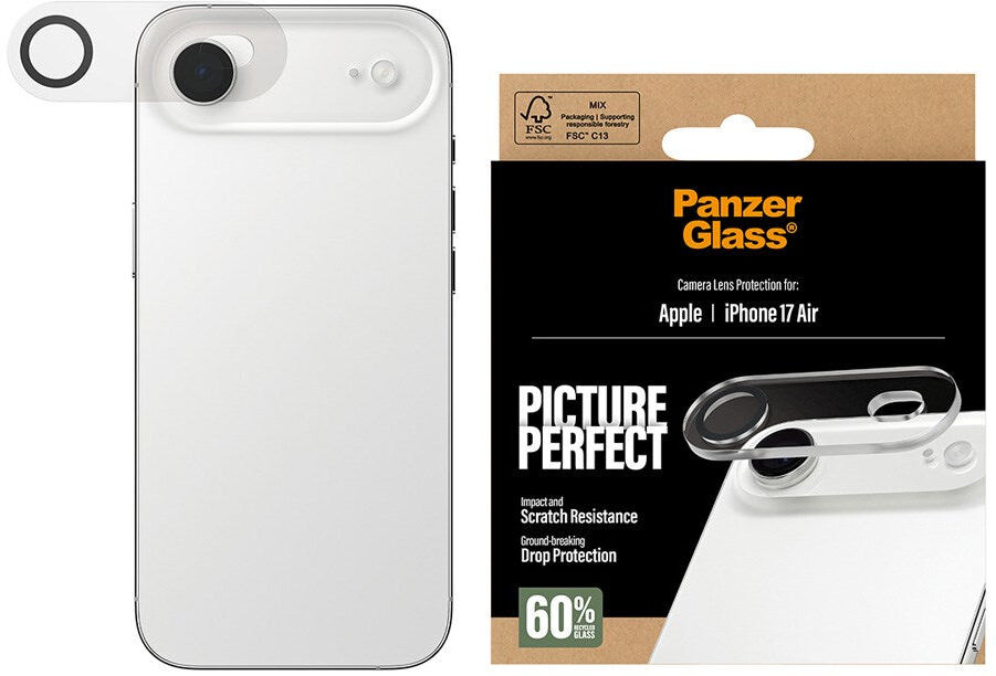 iPhone Air PanzerGlass PicturePerfect Kamerabeskyttelsesglas - Gennemsigtig / Sort