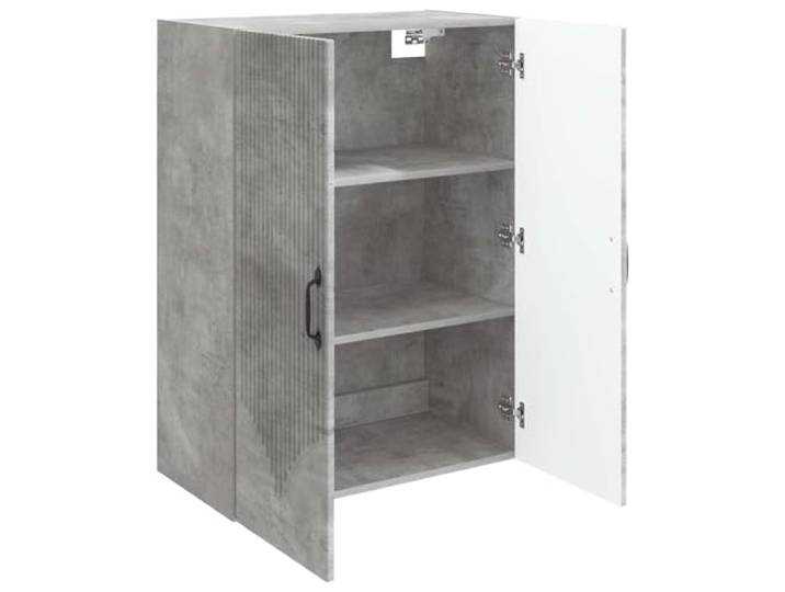KTHLBRH Wandschrank grau Beton 66 x 34,5 x 90 cm Technisches Holz, 2 Türen, Griffe aus Metall, Wandmontage, 60 kg Kapazität