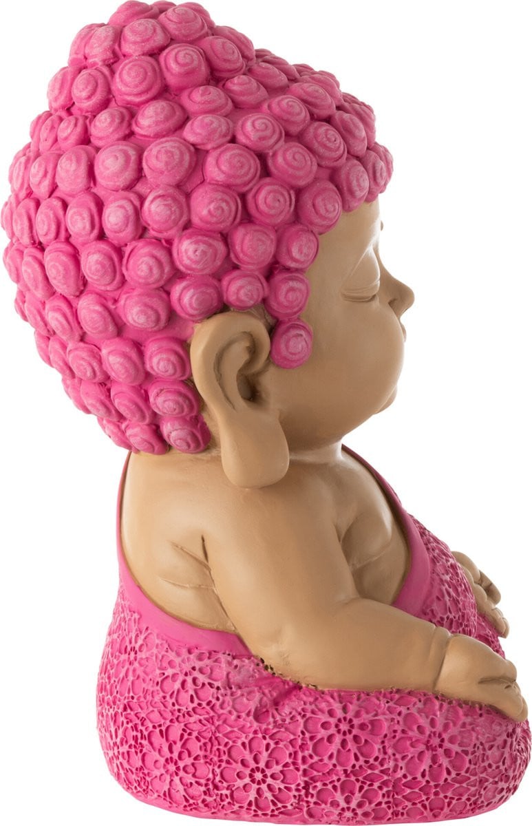 J-Line Monnik Zen decoratief figuur - roze - polyresin