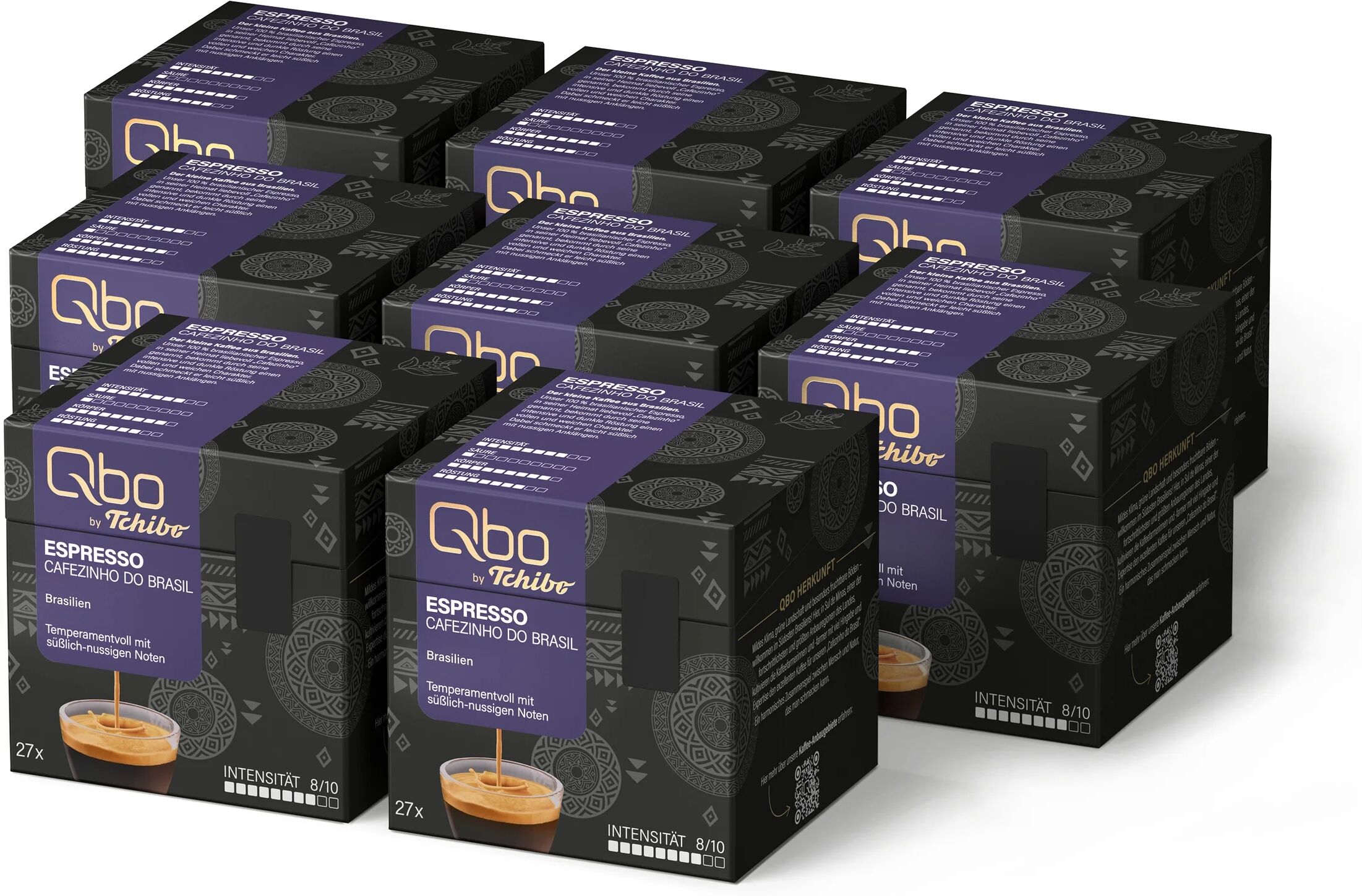 Qbo Espresso Cafezinho DO Brasil - 216 Kapseln - Intensität: 8/10