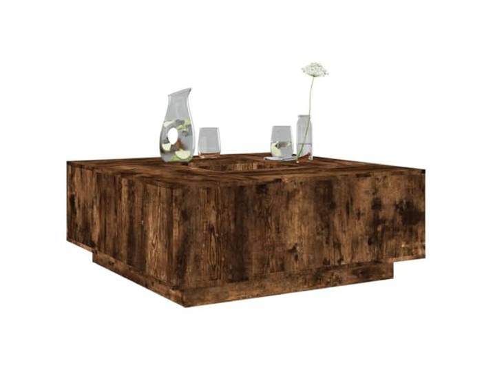 HEFZGDB Couchtisch Räuchereiche 100x100x40 cm Holzwerkstoff Beistelltisch Ablagetisch mit Stabiler Tischplatte für Wohnzimmer