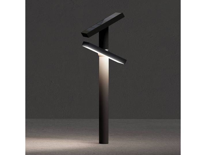 KLEWE LED-Solarlampe HELIOSTEPPER, anthrazit, Erdspieß, IP65 HELIOSTEPPER, schwarz, Aluminium, Modern, Solarleuchten