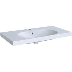Geberit Acanto Waschtisch mit Ablagefläche, 1 Hahnloch, mit Überlauf, 900x480mm, 500.623.01.8, Farbe: Weiß, mit KeraTect
