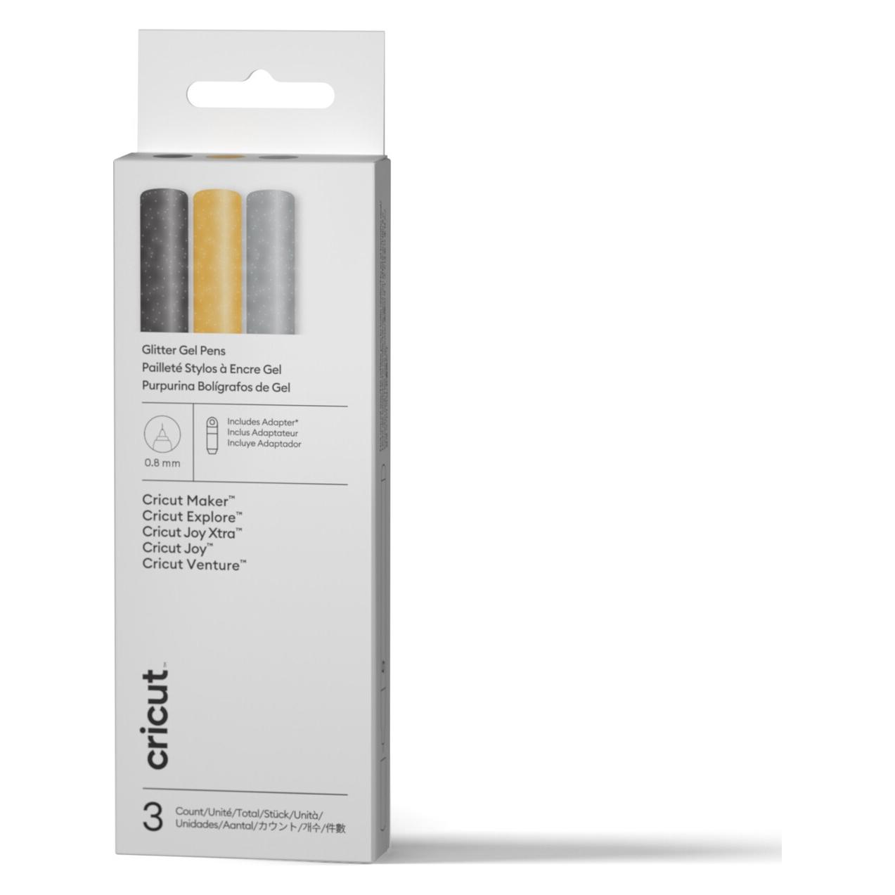 Cricut Glitter Gel Pen Set 0.8mm (3pcs) + Adapter (2013194) (2013194)