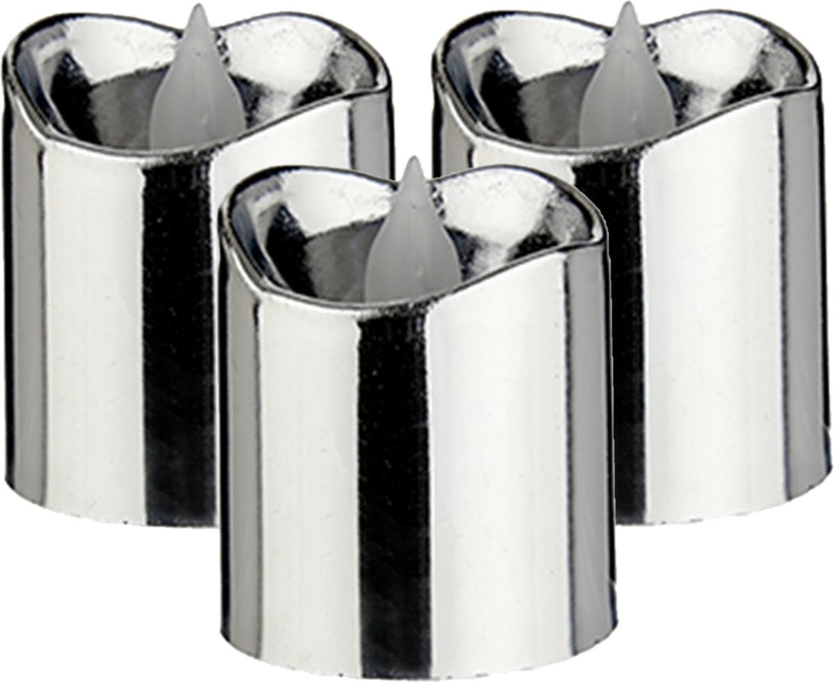 Gift Decor LED waxinelichtjes zilverkleurig inclusief batterij (15 stuks)