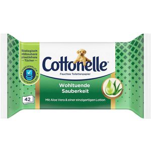 Cottonelle Toilettenpapier Wohltuende Sauberkeit, Feuchte Toilettentücher, pH-Hautneutral, 42 Tücher