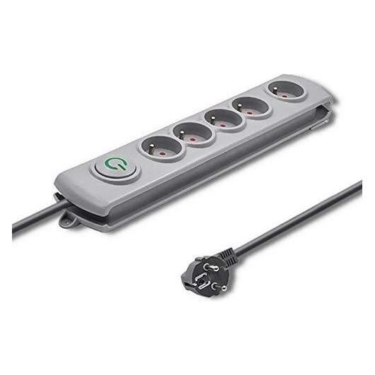 Qoltec 50270 surge protector Grey 5 AC outlet(s) (5x, CEE 7/4, 1.80 m) (50270)