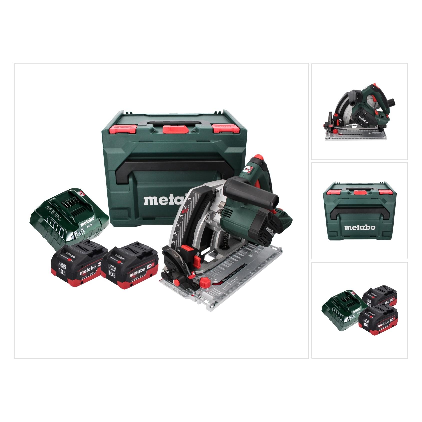 Metabo KT 18 LTX 66 BL Akku Tauchkreissäge 18 V 165 mm + 2x Akku 10,0 Ah + Ladegerät + metaBOX (22492140)