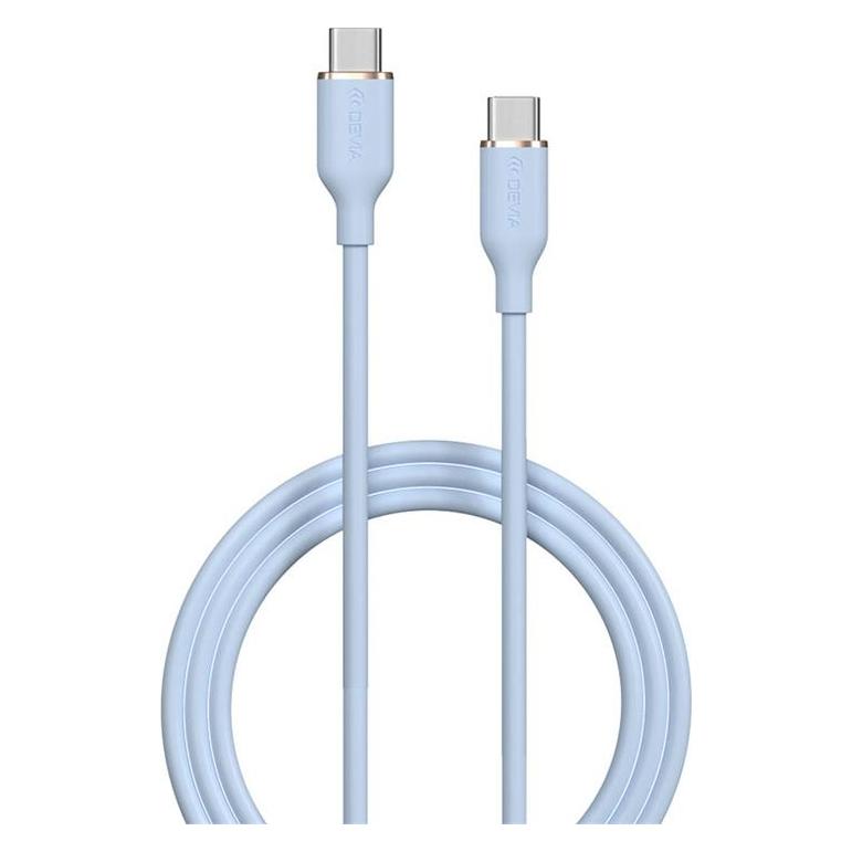 Devia Kabel Jelly USB-C - USB-C 1,2 m 60W blau (1.20 m, USB 3.2 Gen 1, 60 W) (BRA012894)