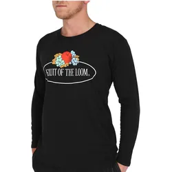 Fruit of the Loom Langarm T-Shirt mit Vintage-Logo, schwarz, M