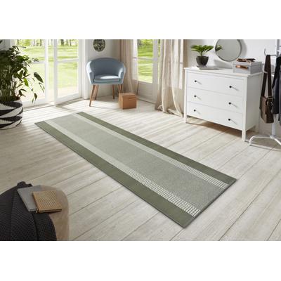 Teppich HANSE HOME "Band", grün, B:80cm H:9mm L:200cm, Kunstfaser, Teppiche, Teppich, Kurzflor, weich, Läufer Größen, Wohnzimmer, Schlafzimmer, Esszimmer