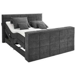 Boxspringbett Denver Anthrazit ca. 180x200 cm mit Topper