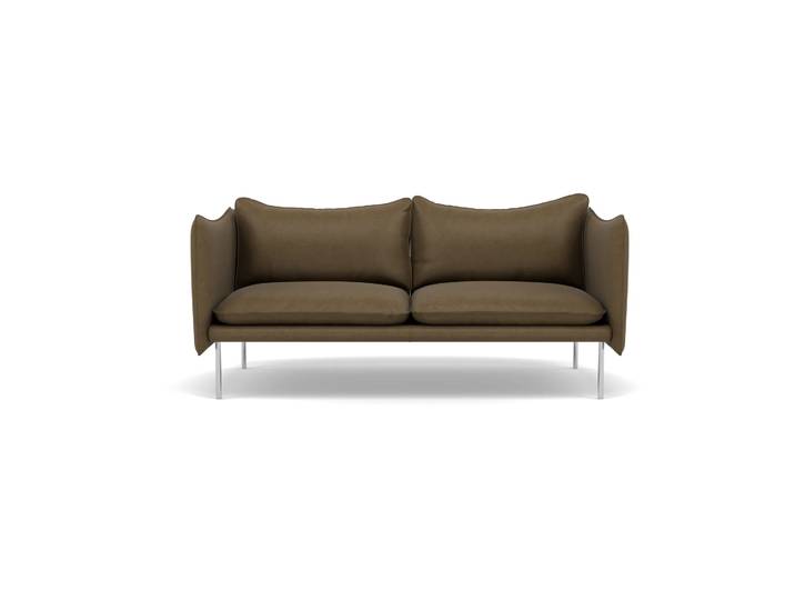 Fogia Tiki Sofa 2 Sitz Vintage Tabacco-polished stainless steel