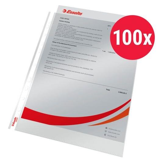 Esselte Prospekthüllen DIN A4 Glasklar Transparent 55 Mikron PP (Polypropylen) (A4) (56066)